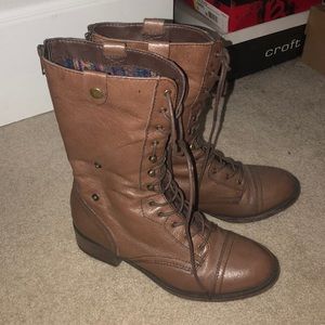 Brown Combat Boots.